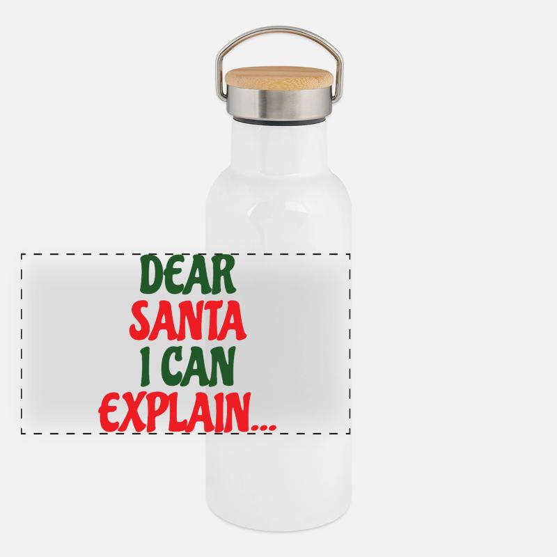 Dear Santa I Can Explain Panoramic Thermal Bottle with Bamboo Lid