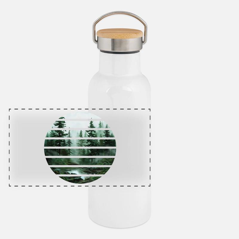 Forêt Gourde isotherme avec bouchon en bambou