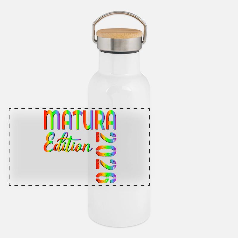 MATURA 2026 REGENBOGEN Panorama Thermosflasche mit Bambusdeckel