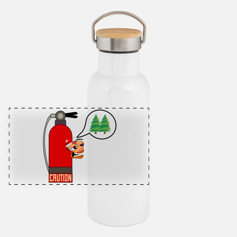 ATTENTION FEU DE SAPIN DE NOËL Gourde isotherme avec bouchon en bambou