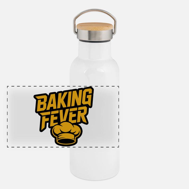 Baking Fever: Chef Hat Graphic Panorama Thermosflasche mit Bambusdeckel