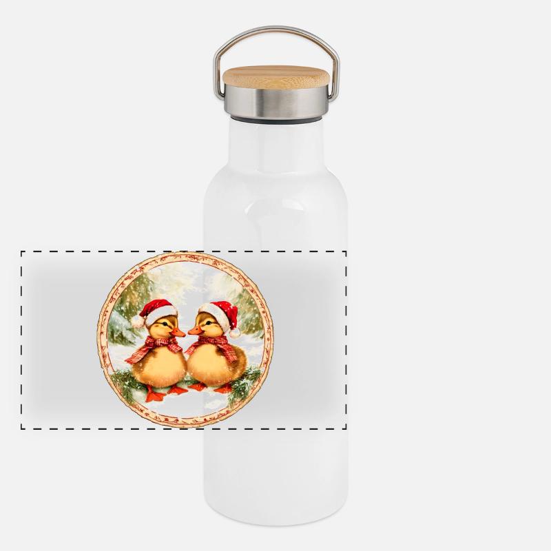 Noël des canetons Gourde isotherme avec bouchon en bambou
