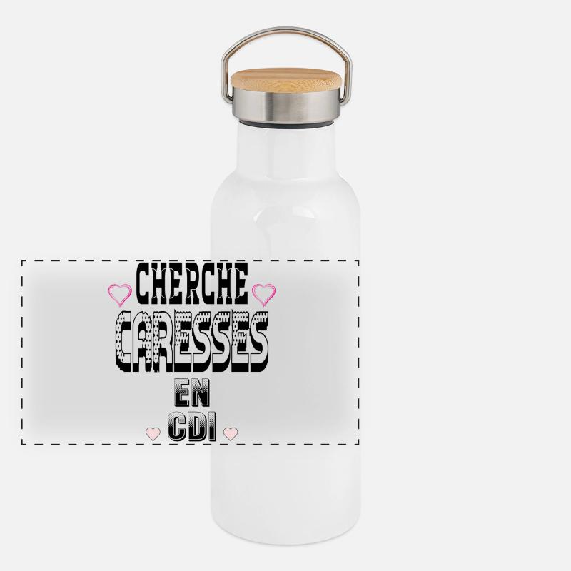 Cherche Caresses en CDI Gourde isotherme avec bouchon en bambou