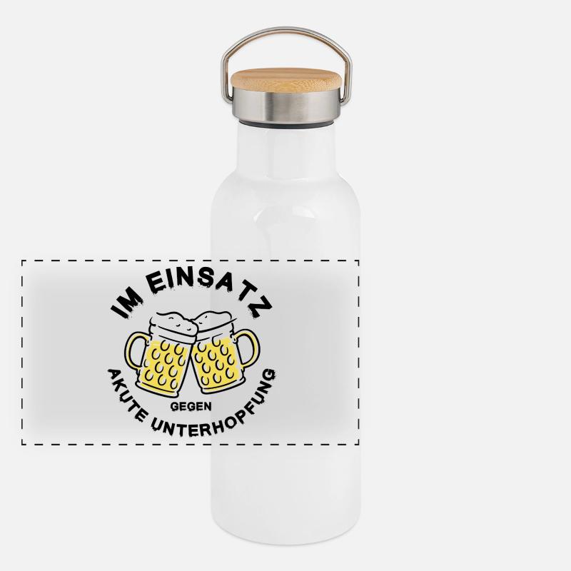 Underhopping Deployment – Regulars' Table Beer Saying Panoramic Thermal Bottle with Bamboo Lid