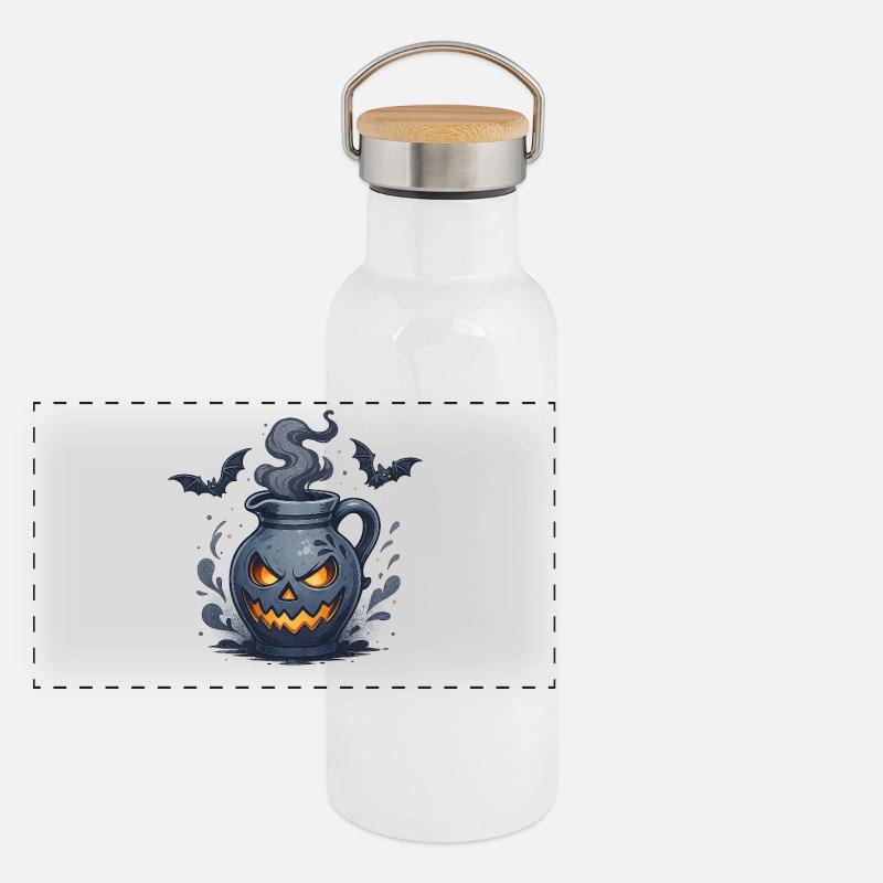 Halloween Bembel – Hessian horror design Panoramic Thermal Bottle with Bamboo Lid