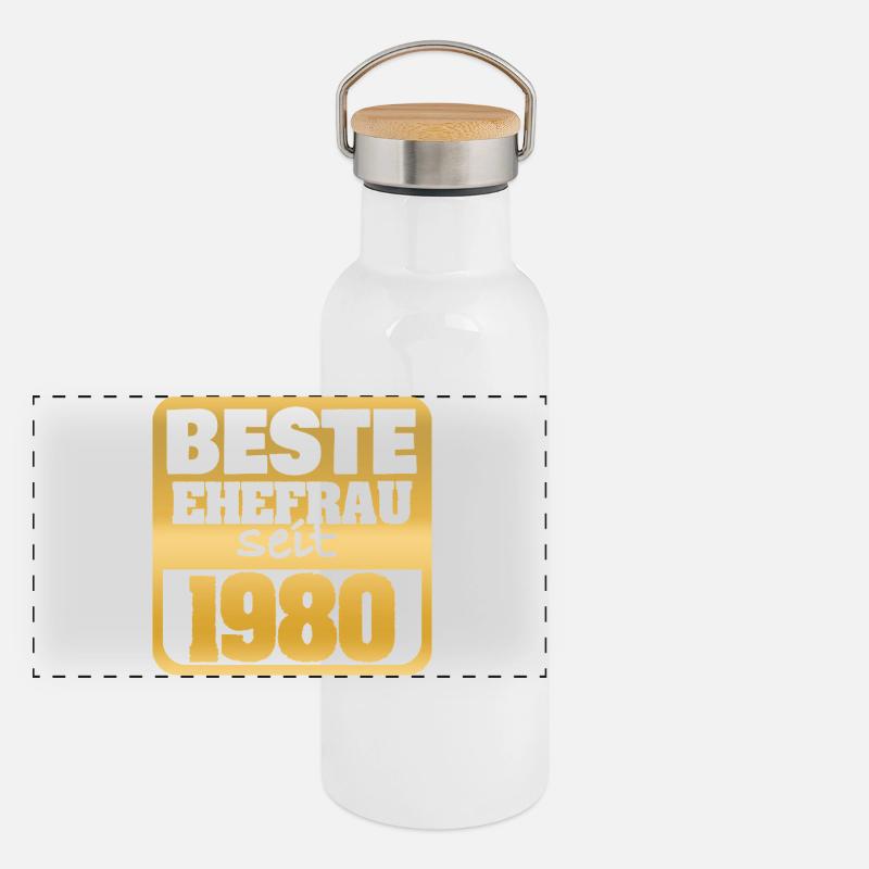 1980 Gourde isotherme avec bouchon en bambou