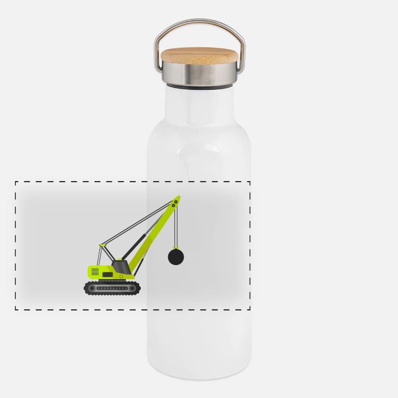 Wrecking ball crane Panoramic Thermal Bottle with Bamboo Lid