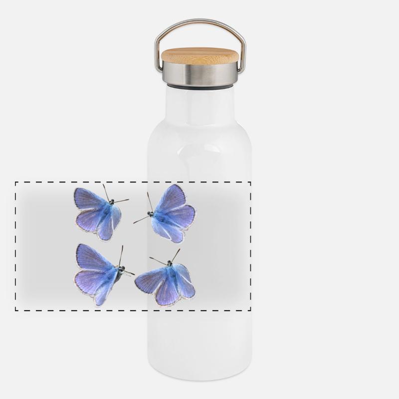 four blues Panoramic Thermal Bottle with Bamboo Lid