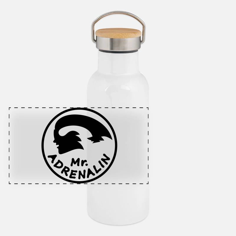 Monsieur Course Adrénaline Gourde isotherme avec bouchon en bambou