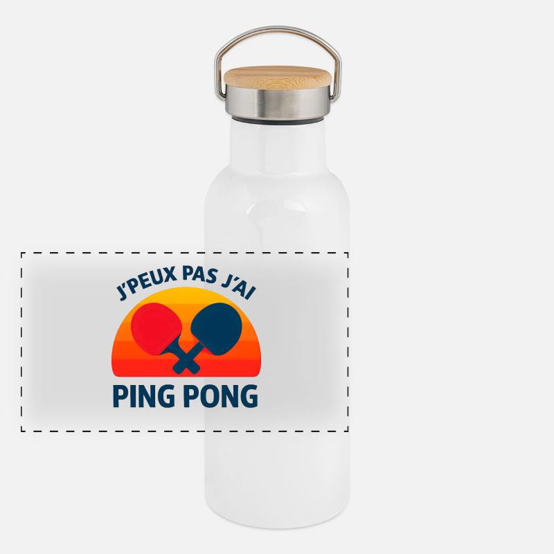Ping Pong au Soleil Couchant Gourde isotherme avec bouchon en bambou
