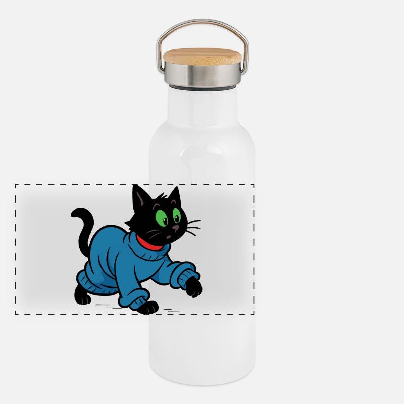 Meeko in oversized sweater Panoramic Thermal Bottle with Bamboo Lid