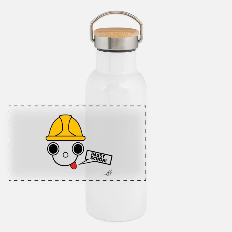 Koppie with construction worker's helmet Panoramic Thermal Bottle with Bamboo Lid