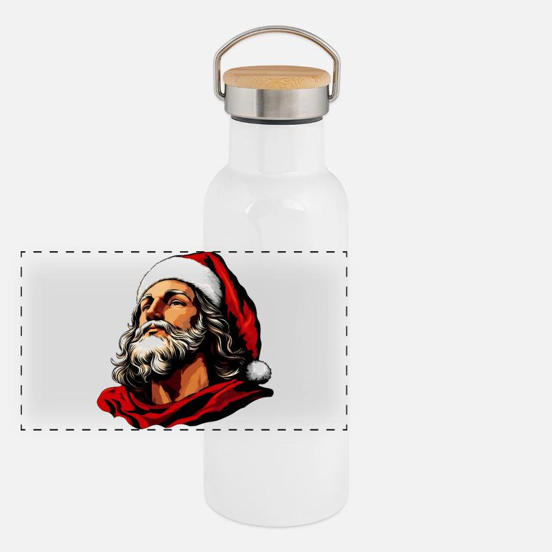 Jésus Noël Gourde isotherme avec bouchon en bambou