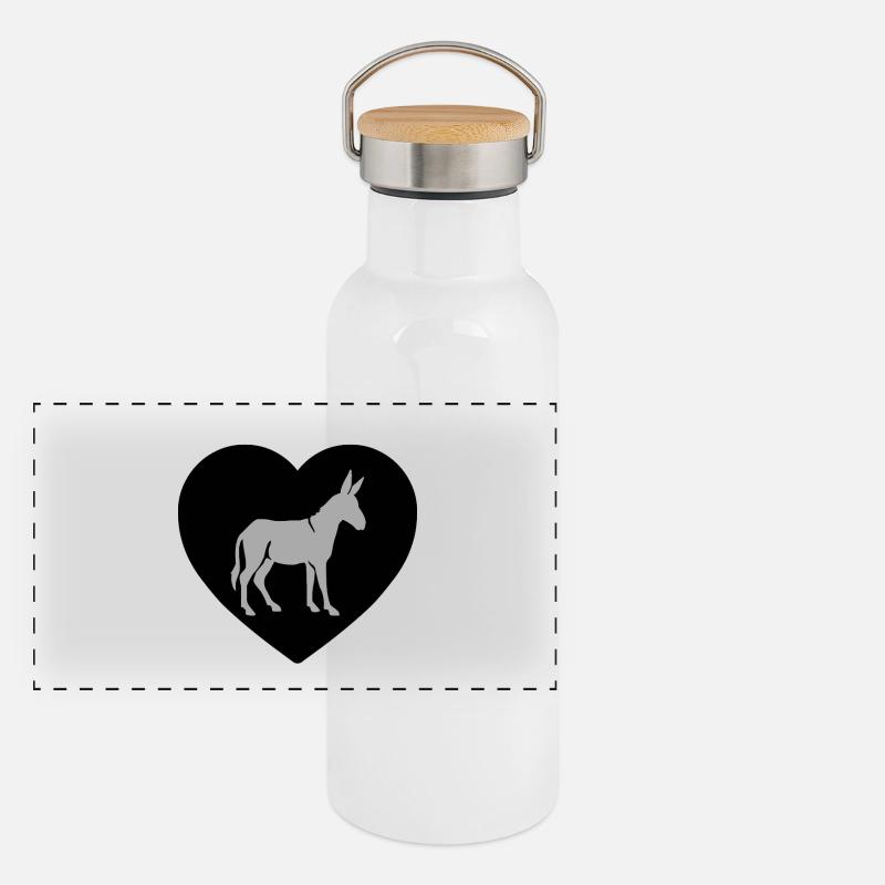 âne Gourde isotherme avec bouchon en bambou