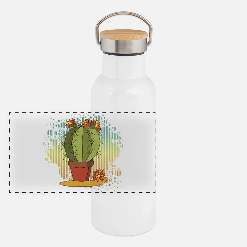 Gourde isotherme avec bouchon en bambou