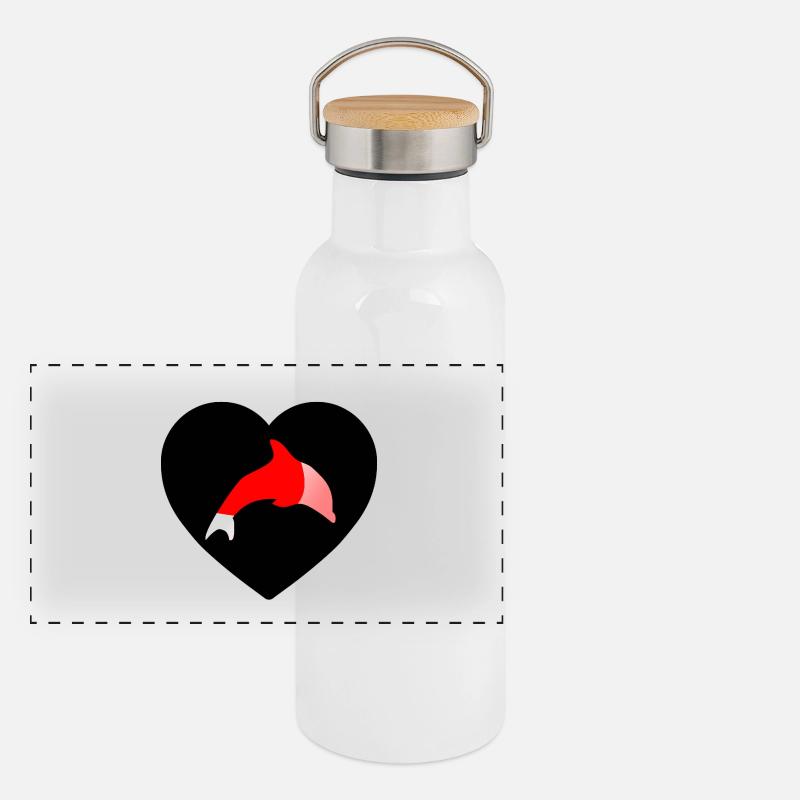 Dauphin Gourde isotherme avec bouchon en bambou