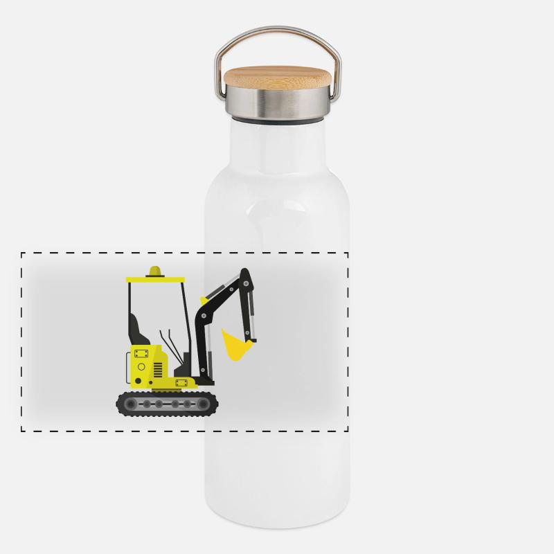 Excavator Panoramic Thermal Bottle with Bamboo Lid