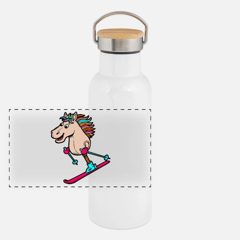 Panorama Thermosflasche mit Bambusdeckel