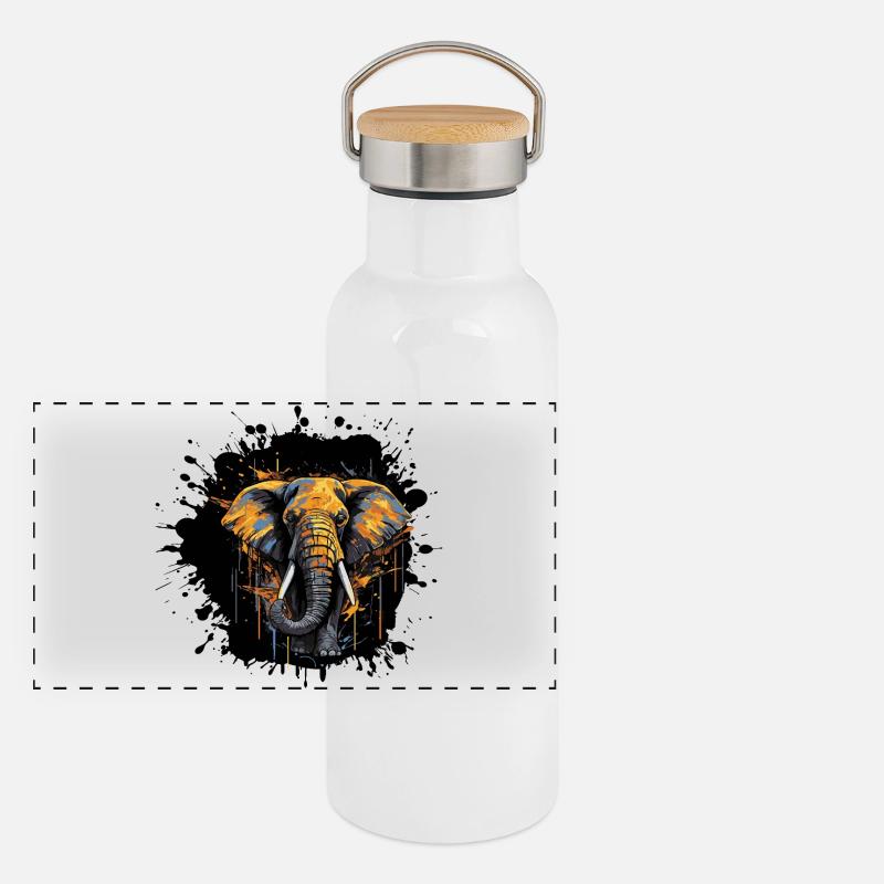 Panorama Thermosflasche mit Bambusdeckel