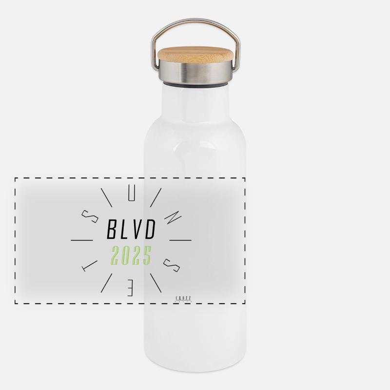 Coucher de soleil BLVD 2025 Gourde isotherme avec bouchon en bambou