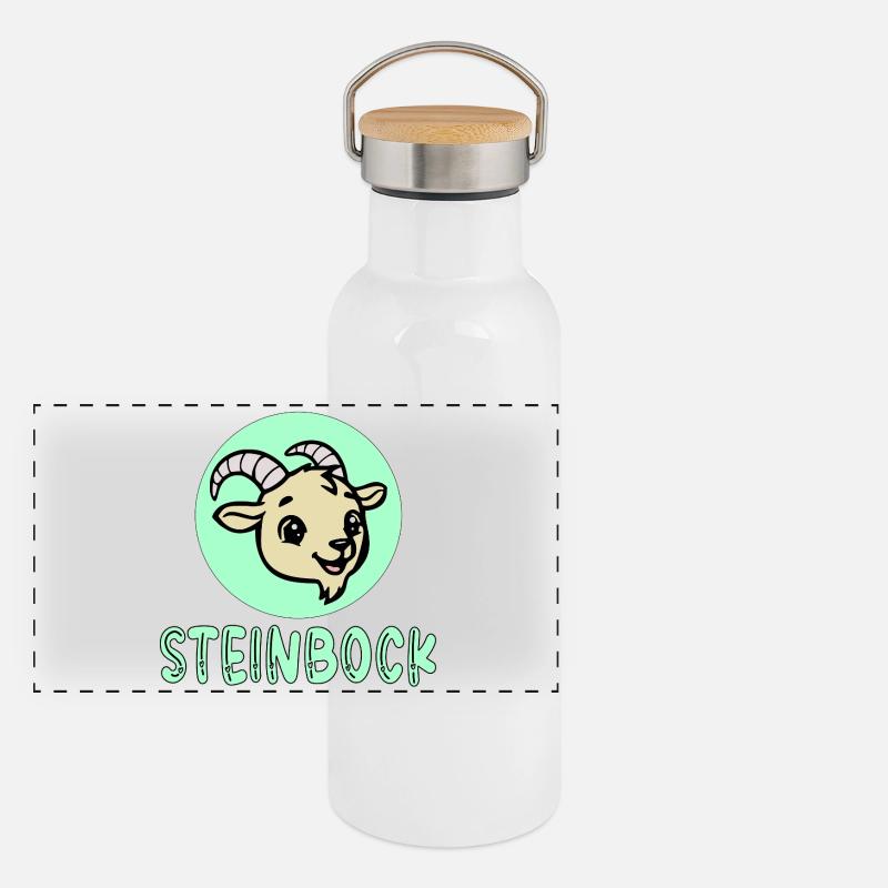 Geburtstag Steinbock Dezember Januar Panorama Thermosflasche mit Bambusdeckel