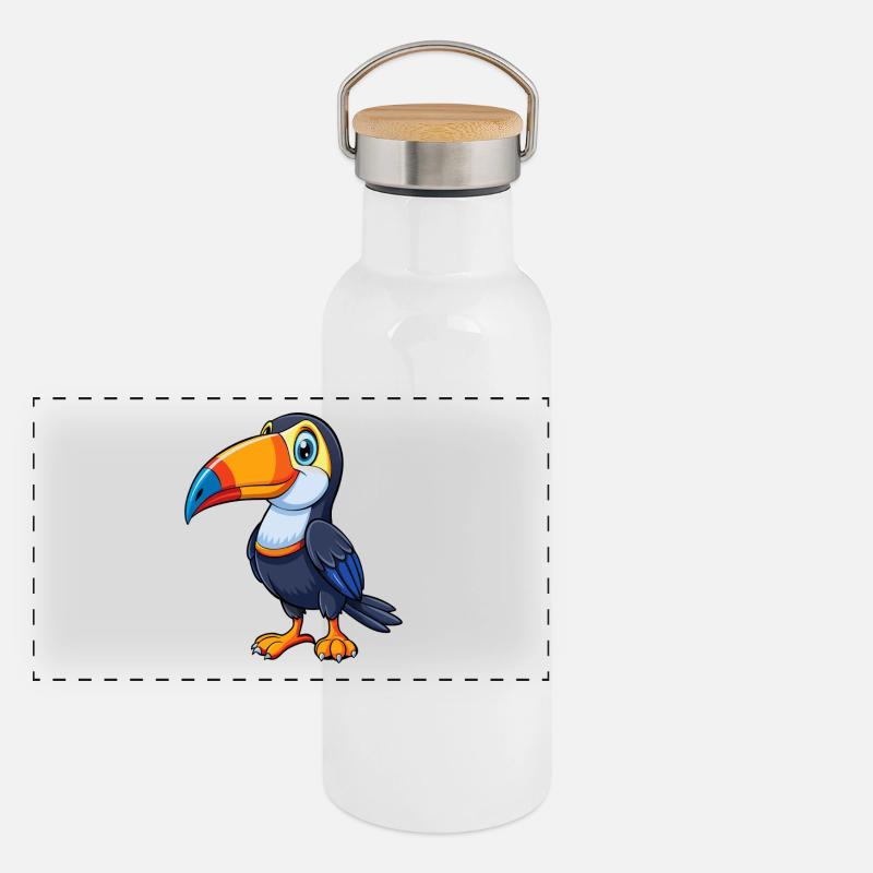 Toucan Gourde isotherme avec bouchon en bambou