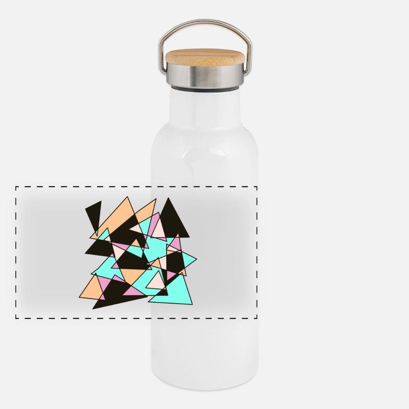 Geometric pastel triangles Panoramic Thermal Bottle with Bamboo Lid