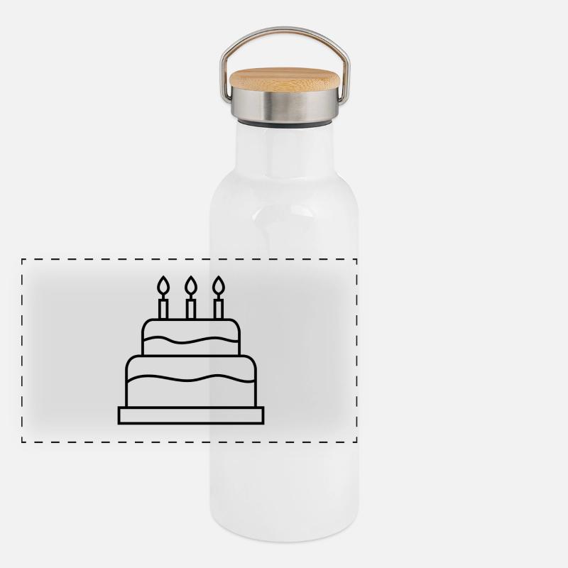Birthday cake Panoramic Thermal Bottle with Bamboo Lid