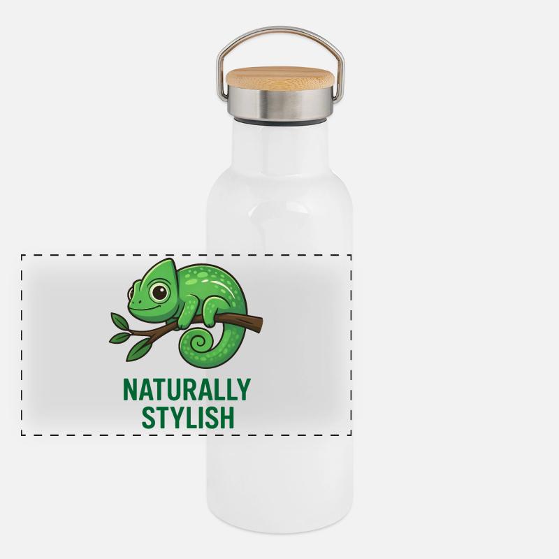 Stylish Chameleon Panoramic Thermal Bottle with Bamboo Lid