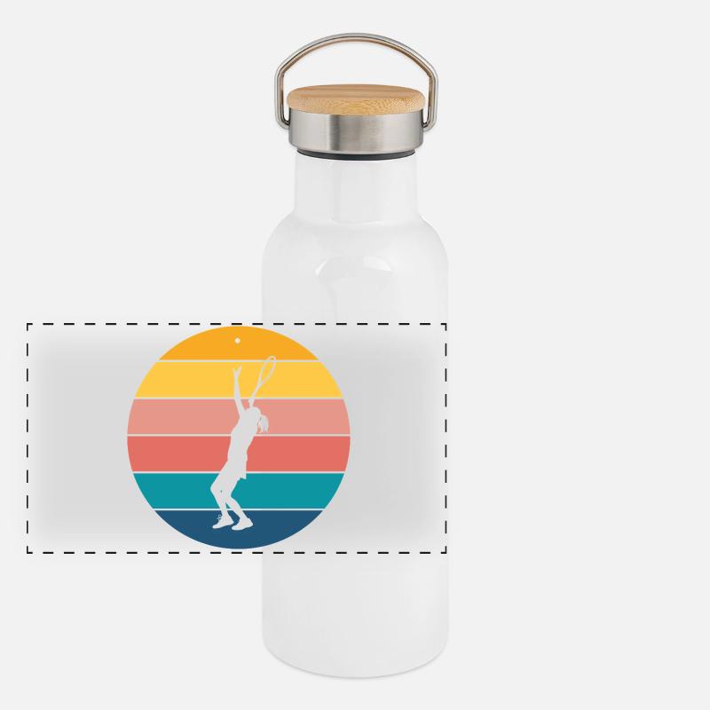 Tennis - Panoramic Thermal Bottle with Bamboo Lid - white