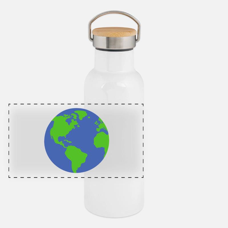 Planète Terre Gourde isotherme avec bouchon en bambou