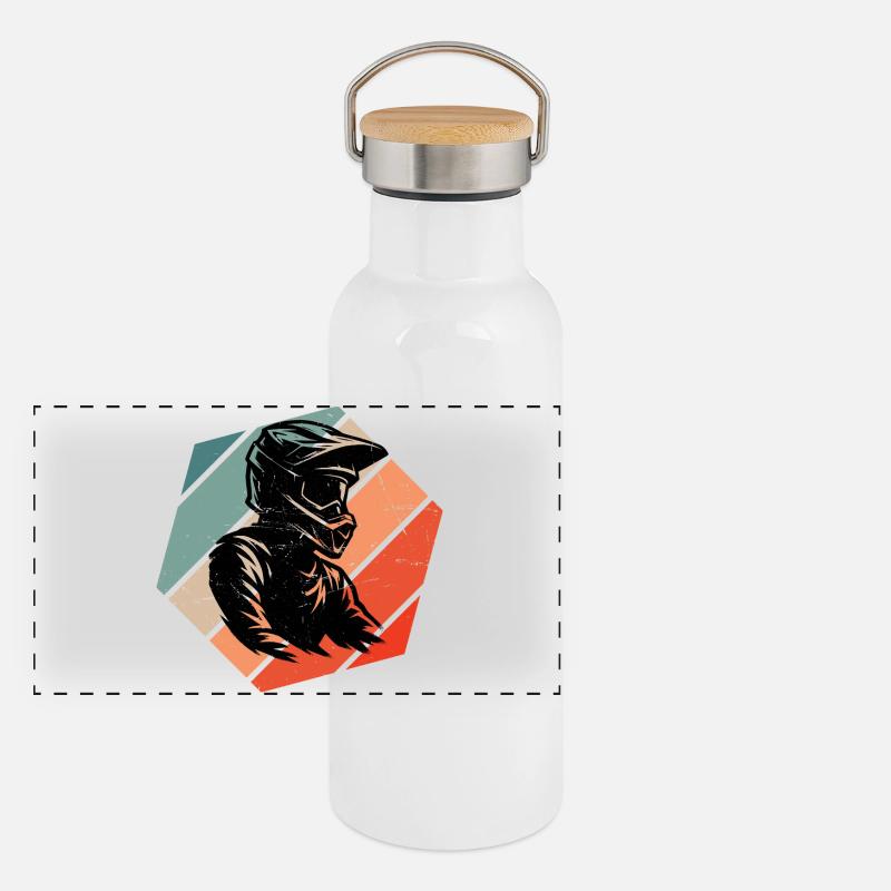 Conception compacte du motocross Gourde isotherme avec bouchon en bambou