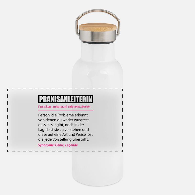 Praxisanleiterin Definition Lustig Beruf Pflege Panorama Thermosflasche mit Bambusdeckel