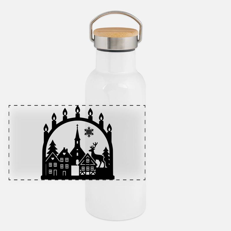 Schwibbogen Scandinavie Gourde isotherme avec bouchon en bambou