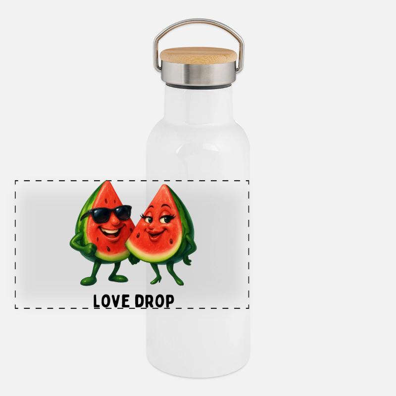 Duo pastèques Love Drop Gourde isotherme avec bouchon en bambou