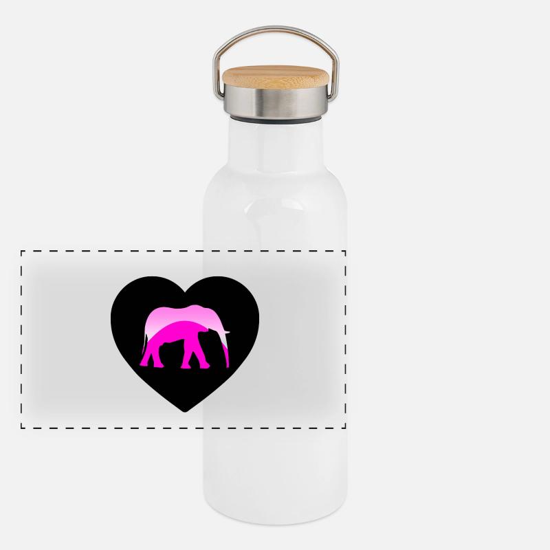 Éléphant Gourde isotherme avec bouchon en bambou