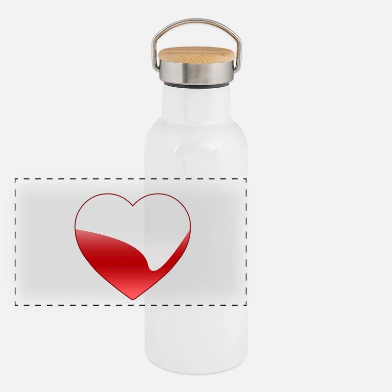 Liebe Panorama Thermosflasche mit Bambusdeckel