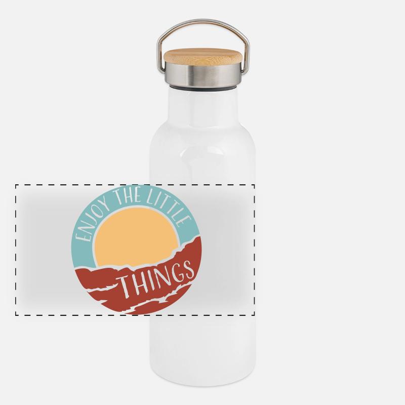 Enjoy The Little Things Gratitude Mindfulness Panoramic Thermal Bottle with Bamboo Lid