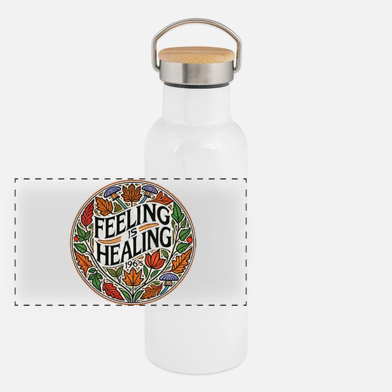 Feeling is Healing Circle Tee Panoramic Thermal Bottle with Bamboo Lid