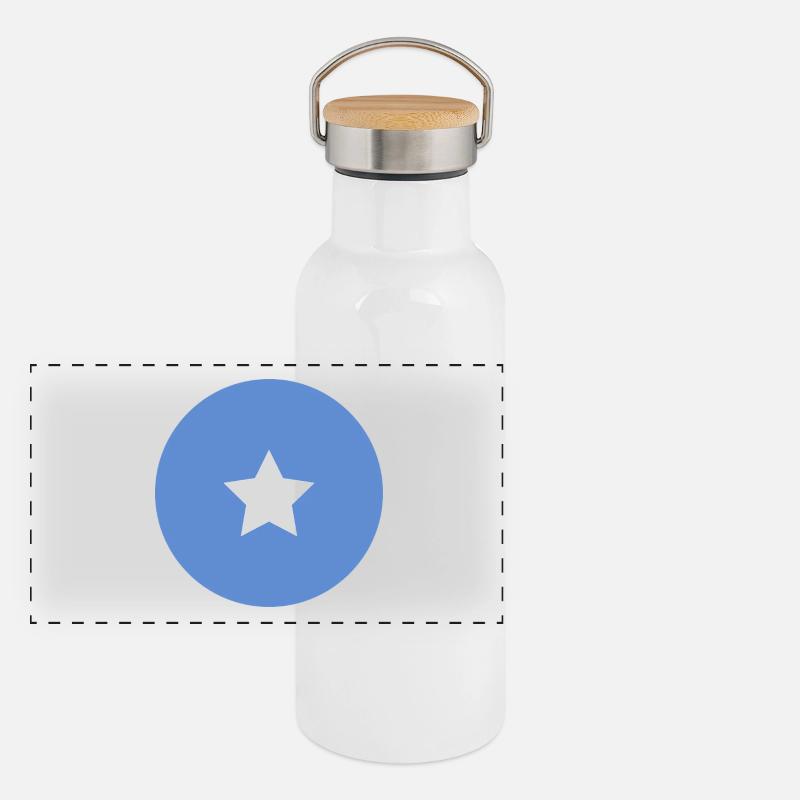 Somalia round flag Panoramic Thermal Bottle with Bamboo Lid