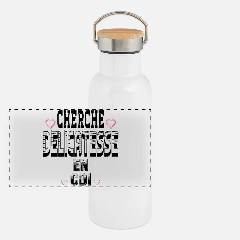 Cherche Délicatesse en CDI Gourde isotherme avec bouchon en bambou