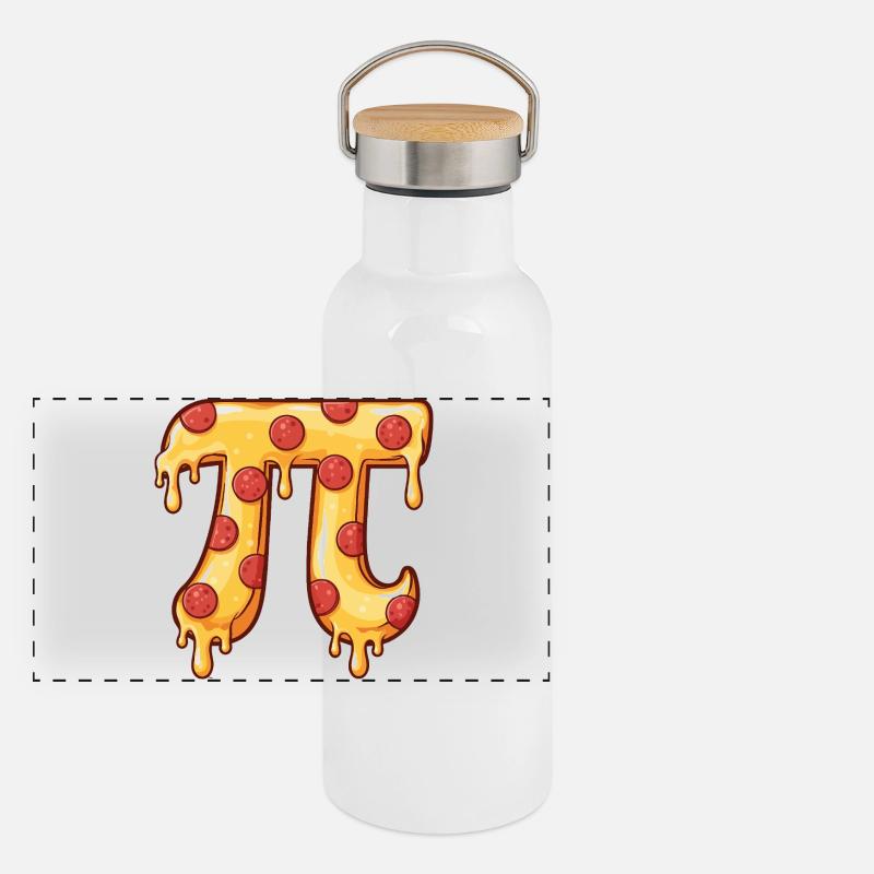 Pizza Pi Funny Food Nerd Math Pun Lover Panoramic Thermal Bottle with Bamboo Lid