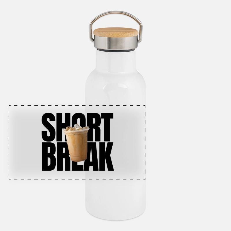 Short Break - Panoramic Thermal Bottle with Bamboo Lid - white