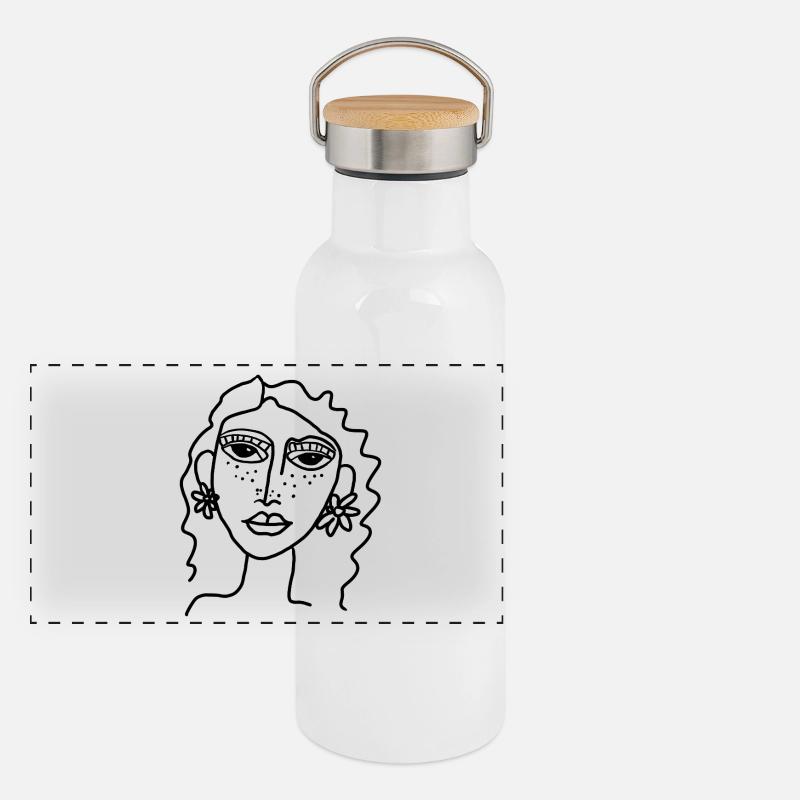 Panorama Thermosflasche mit Bambusdeckel