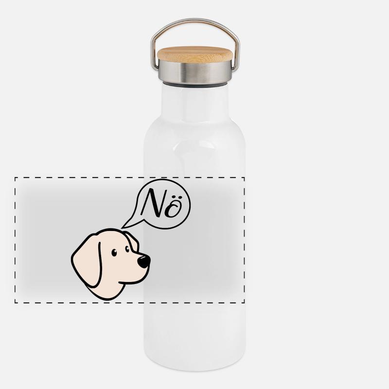 Nein Hunde Panorama Thermosflasche mit Bambusdeckel