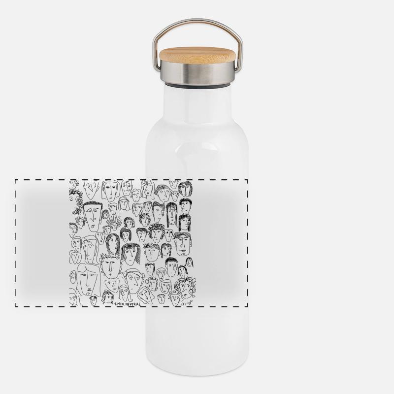 1 Minute Neutral Faces (1) Panoramic Thermal Bottle with Bamboo Lid