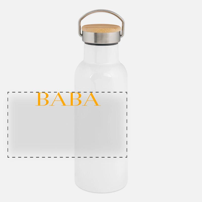 Baba Definition Turkish Father Design Panoramic Thermal Bottle with Bamboo Lid