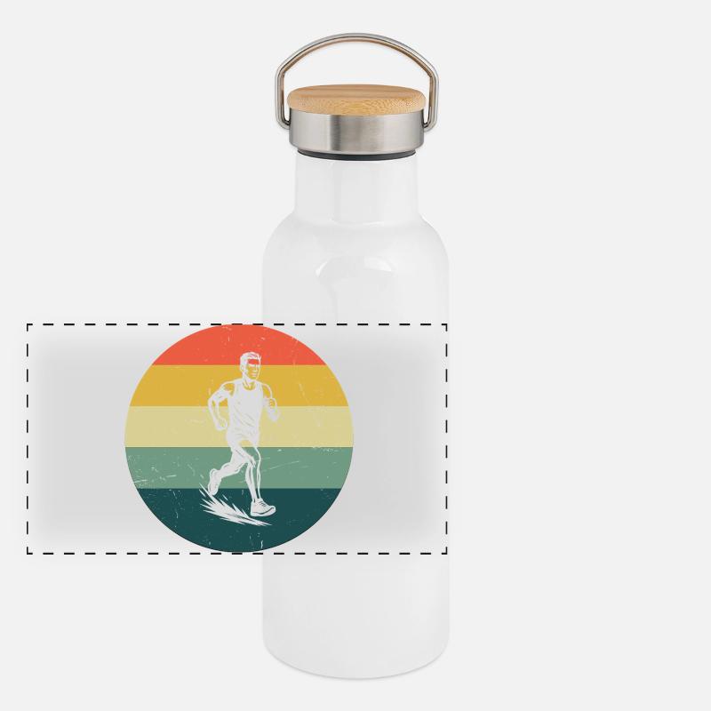 Racing Power Running Design Panoramic Thermal Bottle with Bamboo Lid