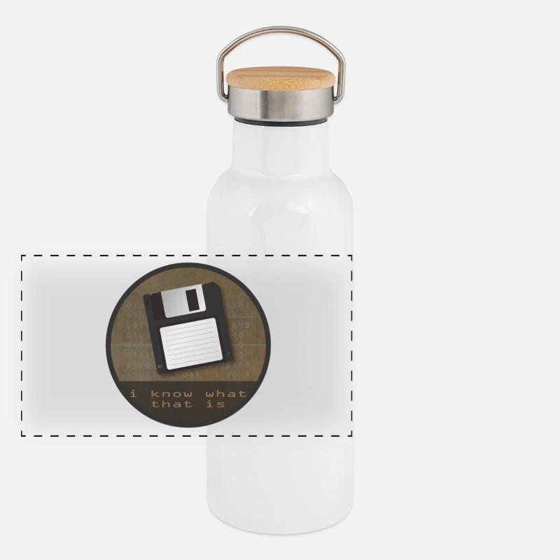 floppy disk Panoramic Thermal Bottle with Bamboo Lid