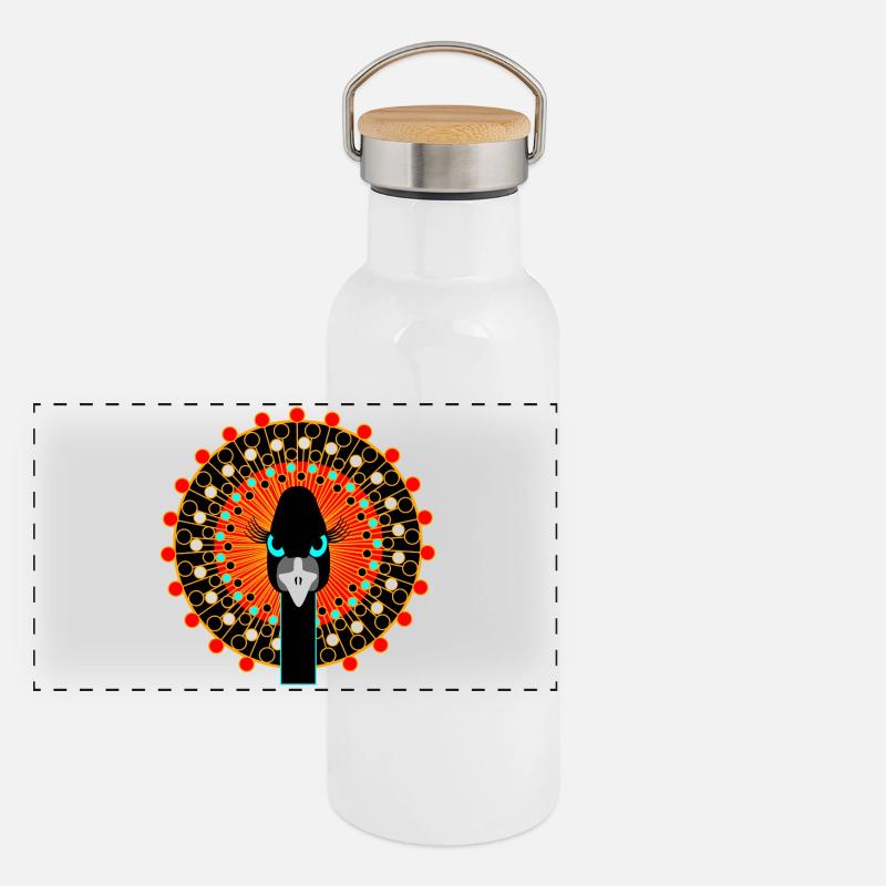 Oiseau avec attitude Gourde isotherme avec bouchon en bambou